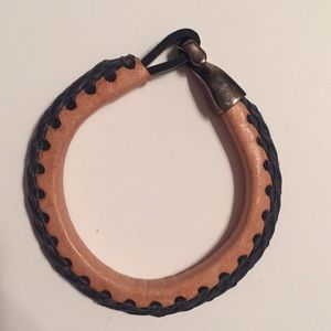 Miansai leather bracelet tan & navy